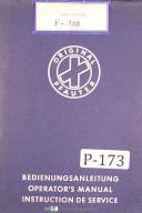 Pfauter-Pfauter Hermann P500 & P900 Hobbing Machine Operations & Servicing Manual 1966-P500-P900-01